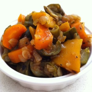 My ratatouille inspired farm-to-table lunch of organic greens 